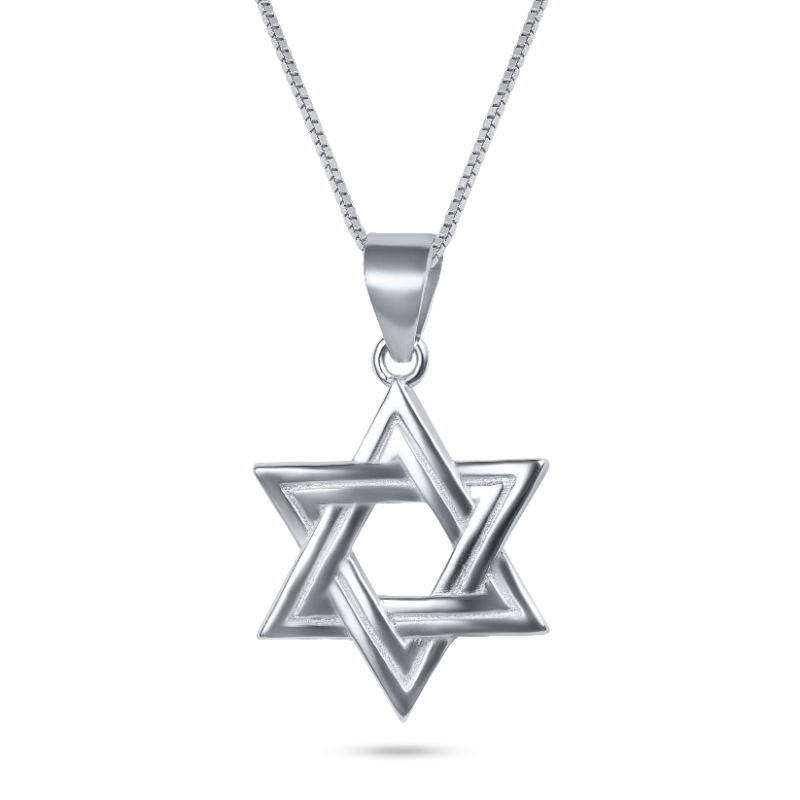 שרשרת כסף מגן דוד מעוצב