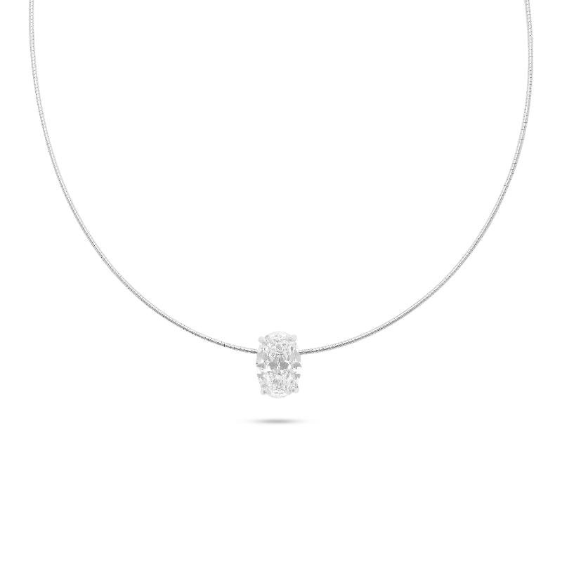 שרשרת Crystal Oval – תליון אובל נוצץ לאישה