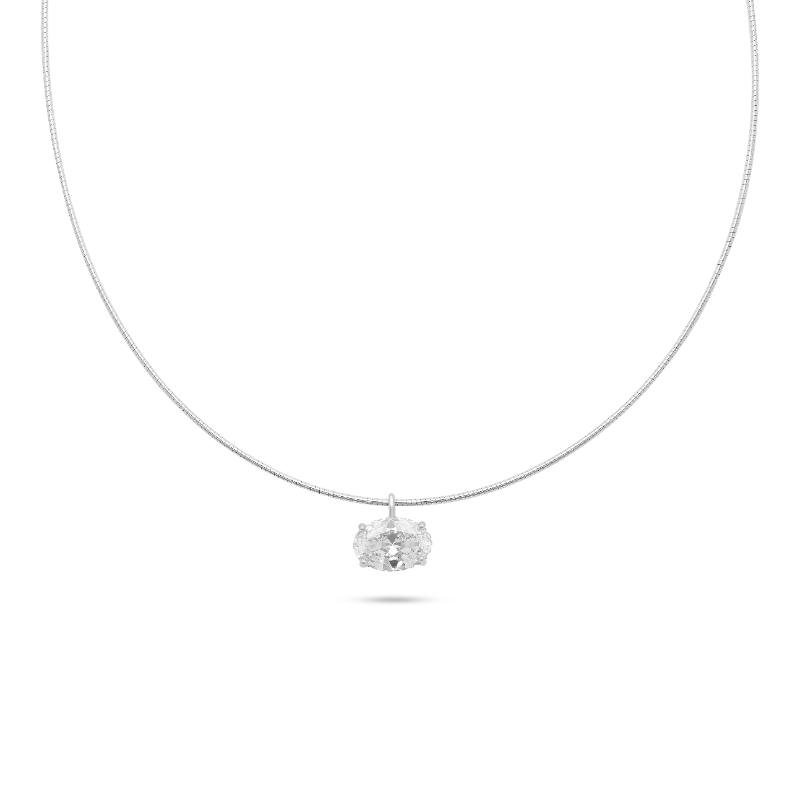 שרשרת Crystal Classic – תליון אובלי נוצץ לאישה