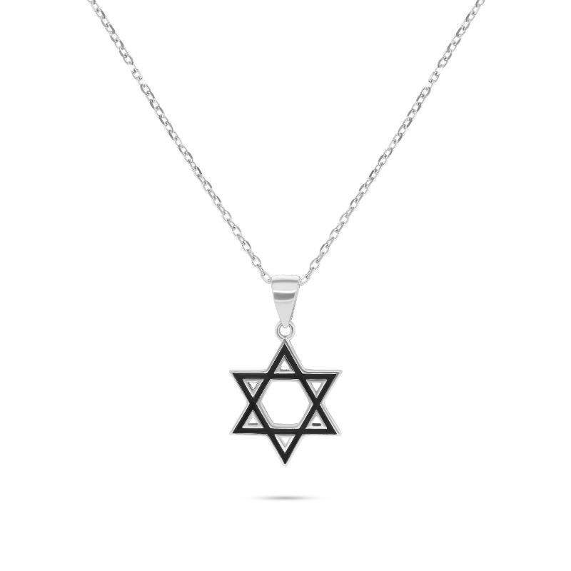 שרשרת מגן דוד אמייל שחור