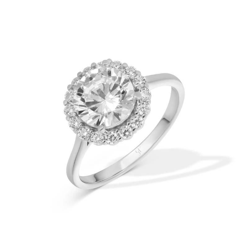 טבעת כסף אבן גדולה במרכז