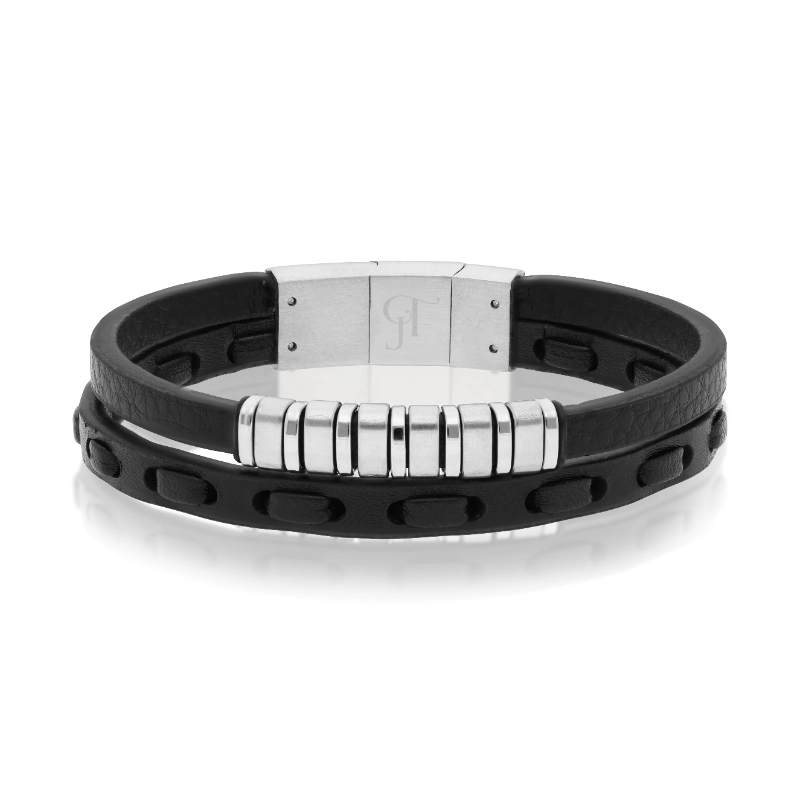 צמיד עור לגבר 2 דגם Urban Bronze – תמונה 2