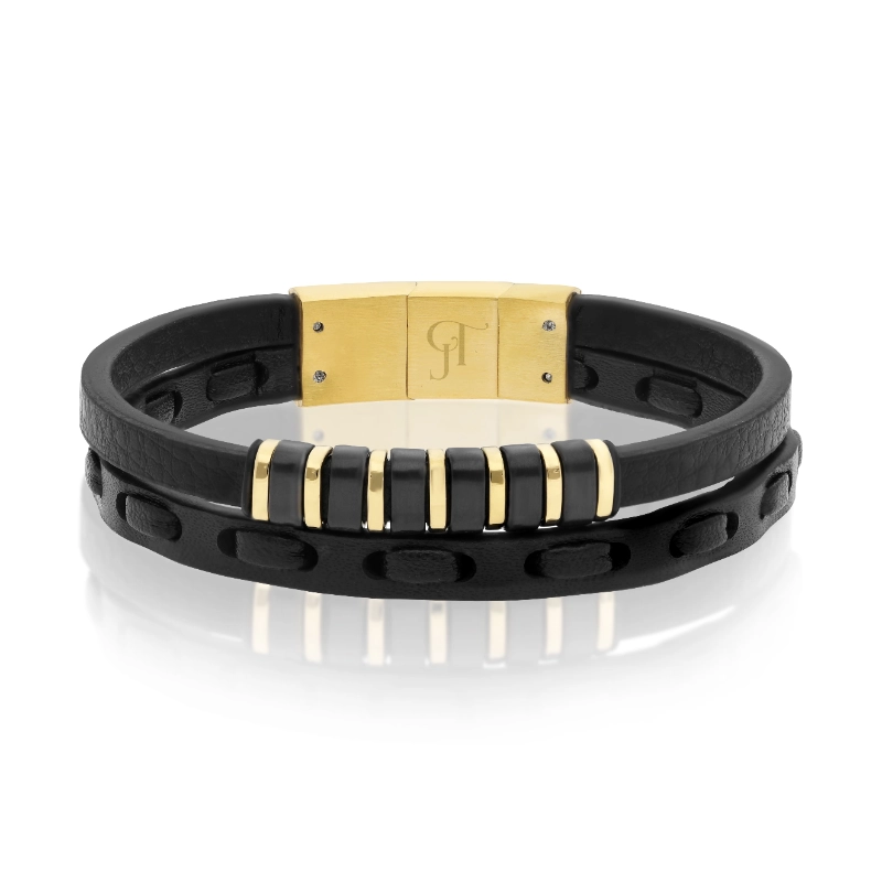 צמיד עור לגבר 2 דגם Urban Bronze – תמונה 3