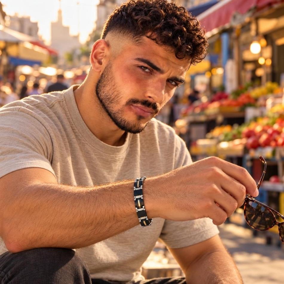 צמיד קרמי לגבר דגם Urban Mix על דוגמן